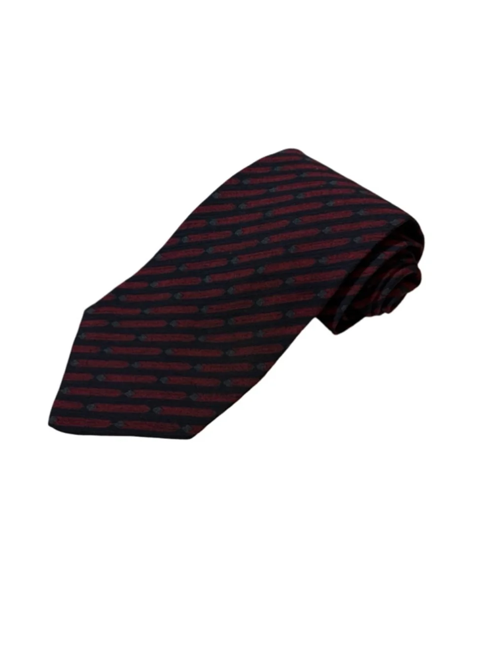 Giorgio Armani Silk Tie Red Black Geometric Stripe Luxury Italy